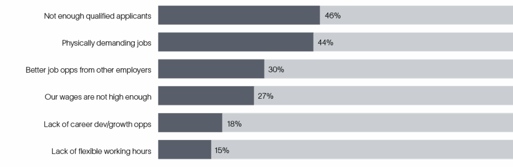 Supply Chain Economics Chart Reasons for hiring challenges